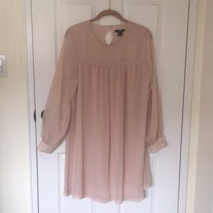 Blush Pink Long Sleeve Tent Dress